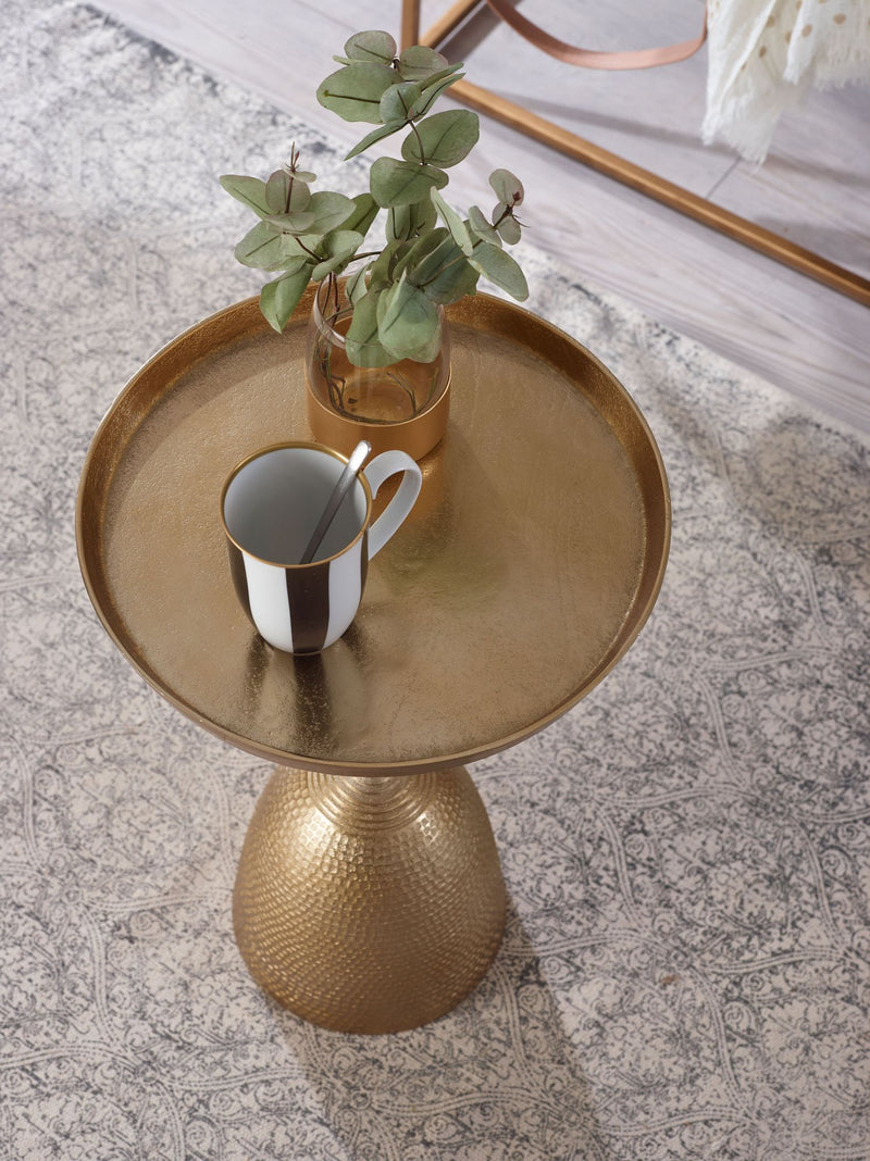 Beistelltisch Gold Aluminium 33x33x53cm Rund Modern Wohnzimmer