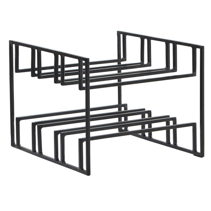 Weinregal 6 Flaschen Metall Schwarz Modern 29x21x25 cm