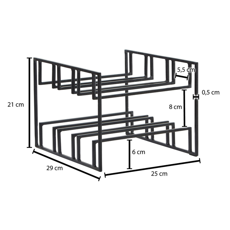 Weinregal 6 Flaschen Metall Schwarz Modern 29x21x25 cm