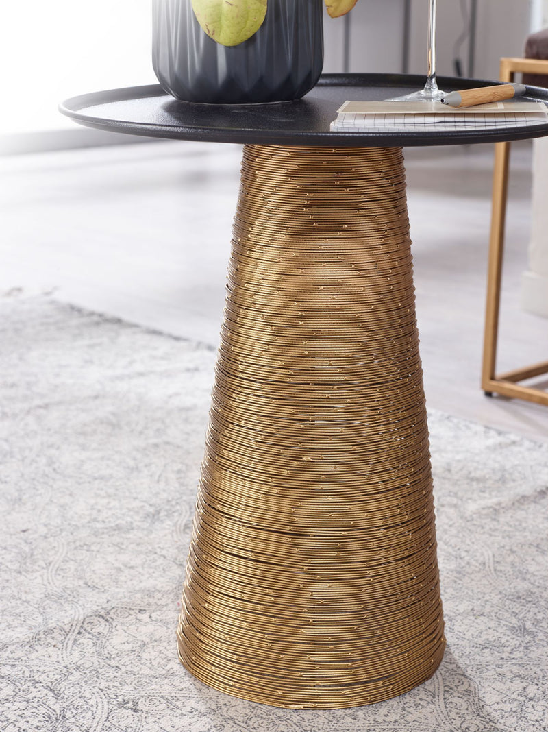 Beistelltisch Gold Schwarz 40x40x45cm Aluminium Rund Modern Hoch