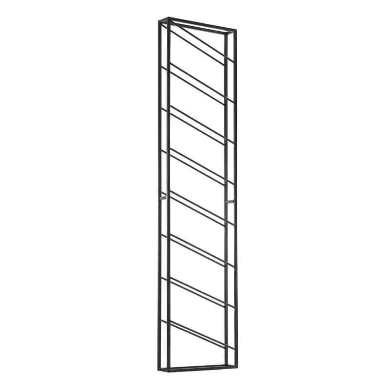 Weinregal Wand Metall Schwarz 36x150x8cm für 8 Flaschen Hängend