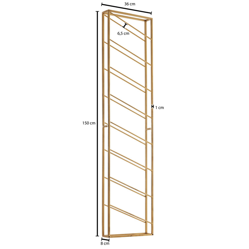 Weinregal Wand Metall Gold 36x150x8cm für 8 Flaschen Hängend