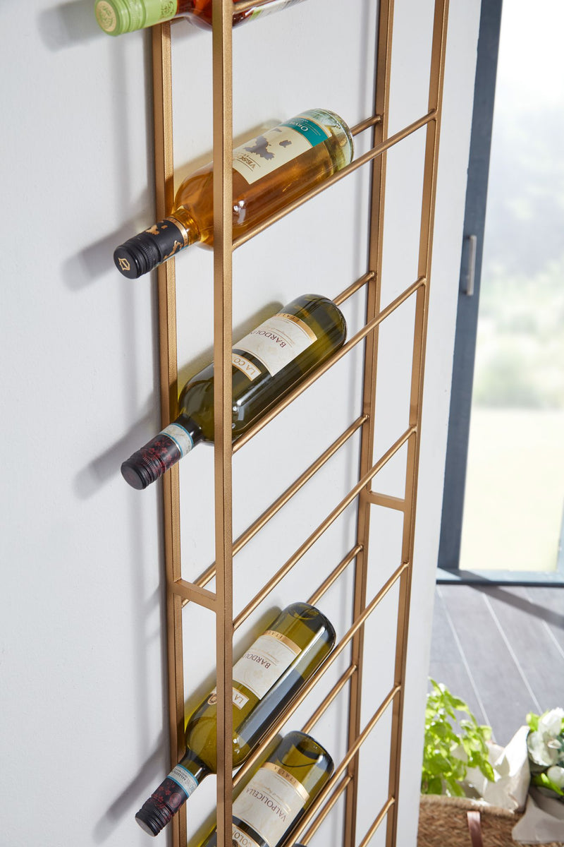 Weinregal Wand Metall Gold 36x150x8cm für 8 Flaschen Hängend
