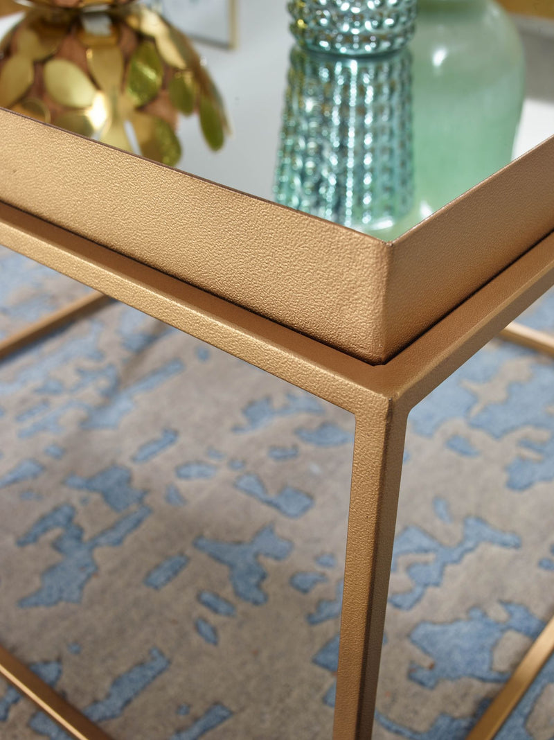 Couchtisch Glas Metall 60x60x41cm Gold Modern Quadratisch Wohnzimmer
