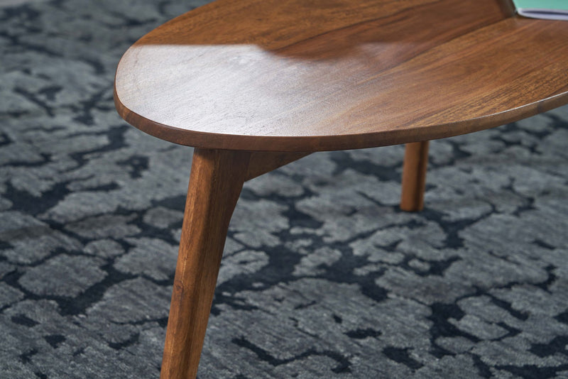 Couchtisch 2er Set Sheesham Massivholz Braun Retro Nierenform