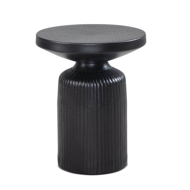 Beistelltisch Rund 40x40x50cm Metall Schwarz Aluminium Modern