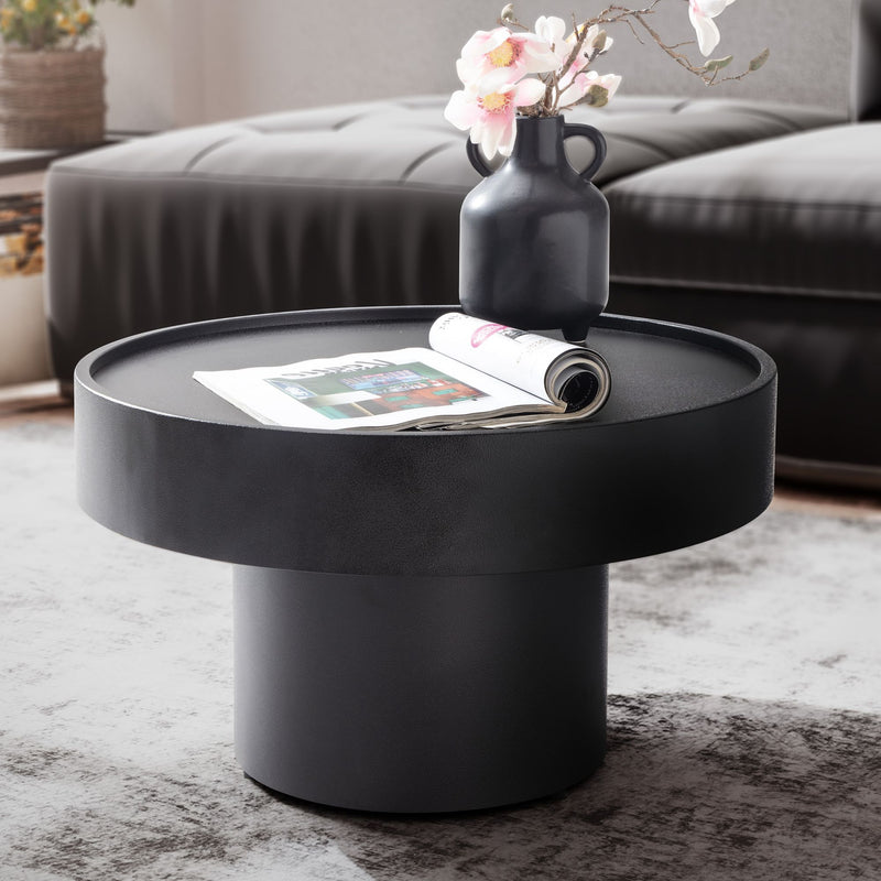 Couchtisch Rund Metall Schwarz 60x60x36cm Modern Wohnzimmer Design