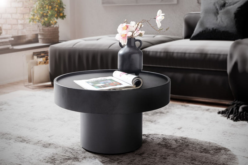 Couchtisch Rund Metall Schwarz 60x60x36cm Modern Wohnzimmer Design