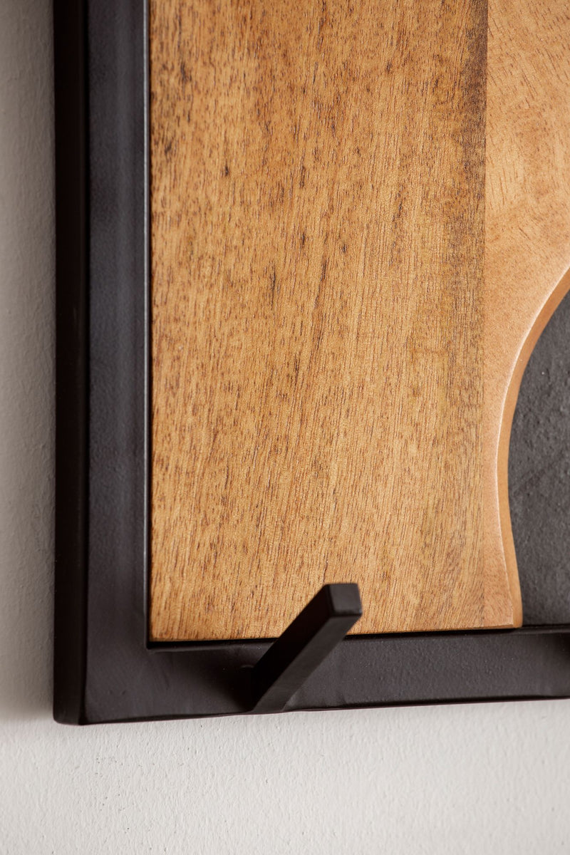 Wandgarderobe Mango Massivholz Steinoptik 80x36x6cm Metallrahmen