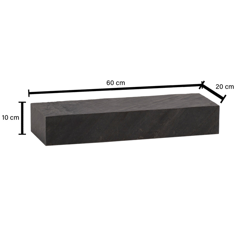 Wandregal Mango Massivholz 60x10x20cm Steinoptik Anthrazit Modern