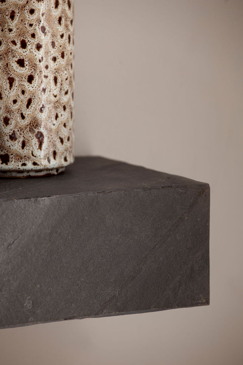 Wandregal Mango Massivholz 60x10x20cm Steinoptik Anthrazit Modern