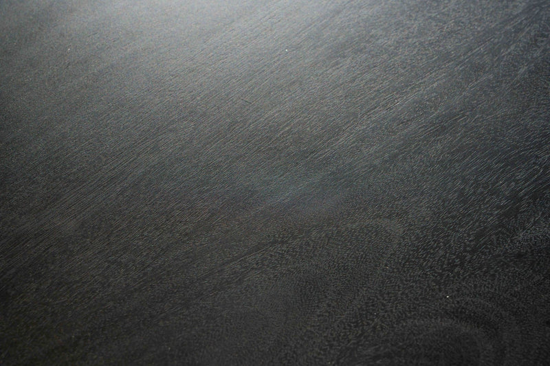 Couchtisch Mango Massivholz Metall Schwarz Nierenform Modern 86x50x37cm