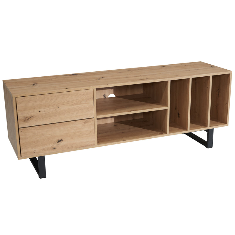Lowboard Eiche-Dekor 150x55x40cm TV-Kommode Modern mit Schubladen