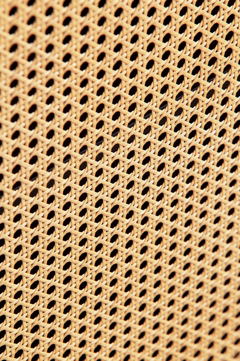 Sideboard 80x86,5x40cm Schwarz Wiener Geflecht Rattan 2 Türen