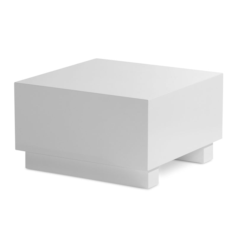 Couchtisch MONOBLOC 60x60x35cm Weiß Hochglanz Quadratisch Design