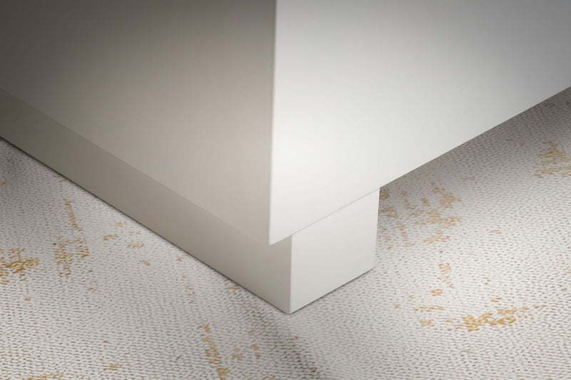Couchtisch MONOBLOC 60x60x35cm Weiß Hochglanz Quadratisch Design