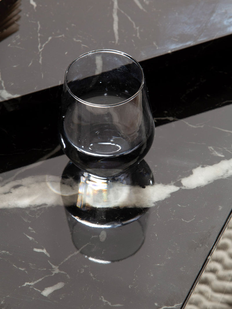Couchtisch Set Monobloc Schwarz Hochglanz Marmoroptik Ineinanderschiebbar