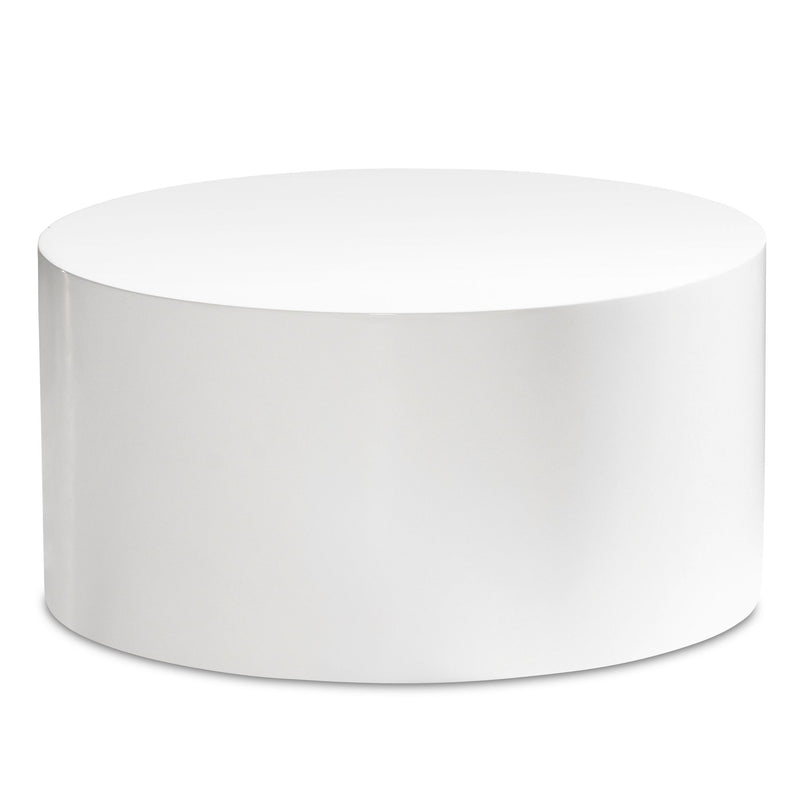 Couchtisch Monobloc 60x60x30cm Weiß Hochglanz Rund Modern Design