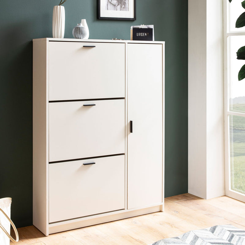 Schuhschrank Weiß 90x120x24 cm Modern Flurschrank mit Ablage