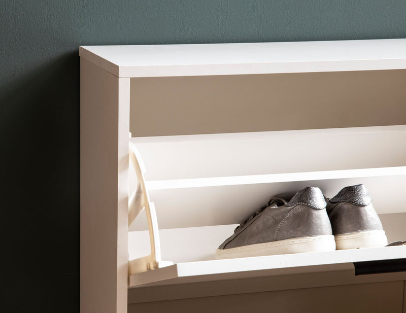 Schuhschrank Weiß 90x120x24 cm Modern Flurschrank mit Ablage