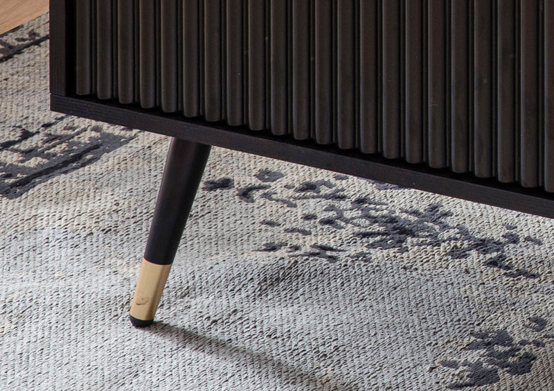 Couchtisch 110x60x43cm Schwarz Eiche-Dekor Rechteckig mit Stauraum
