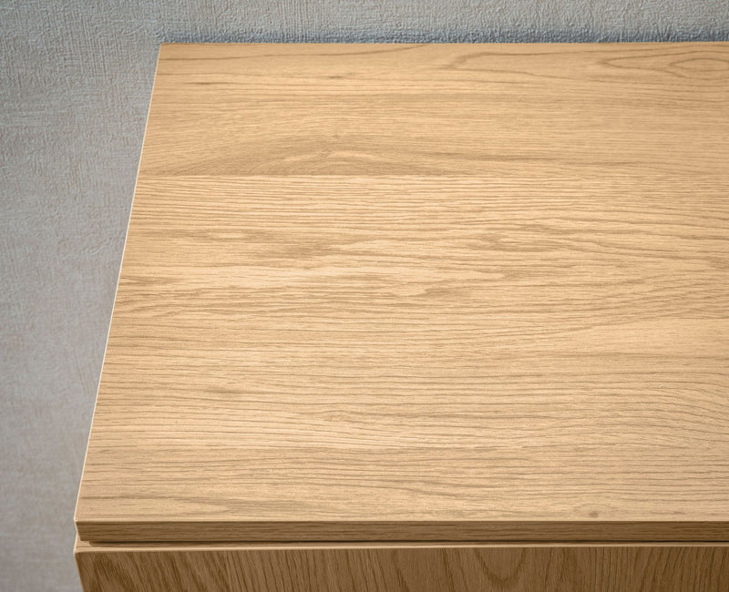 Sideboard 140x80x39cm Eiche-Dekor Rattan Modern 3 Türen Wohnzimmer