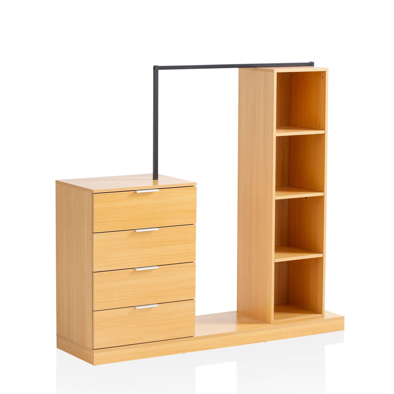 Garderobe Eiche-Dekor 145x136x40cm Flur Modern mit Kommode & Regal