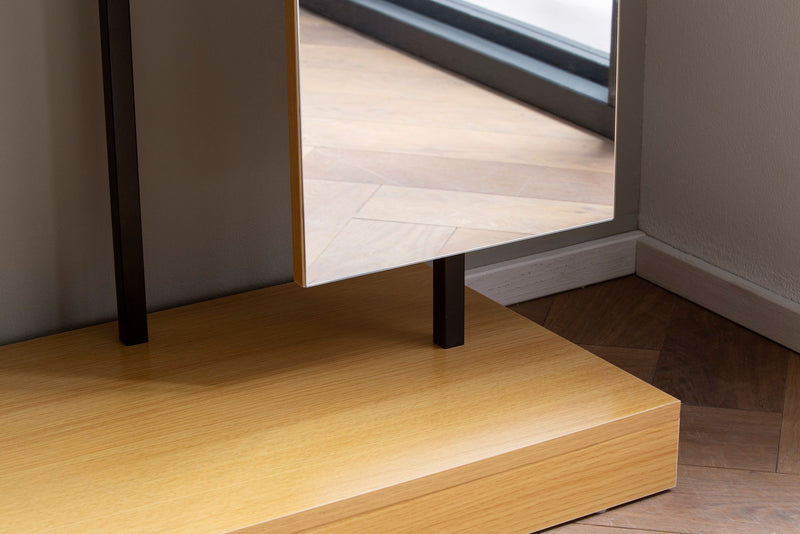 Garderobe Eiche-Dekor 145x138x40,5cm Flur Modern mit Spiegel & Kommode