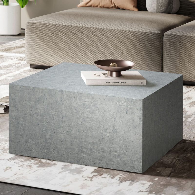 Couchtisch Monobloc 60x60x30cm Beton-Optik Grau quadratisch Cube