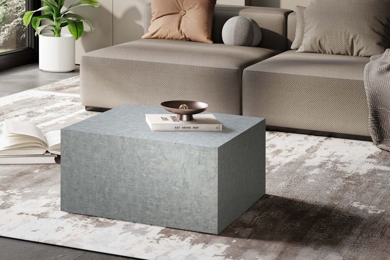 Couchtisch Monobloc 60x60x30cm Beton-Optik Grau quadratisch Cube