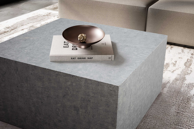 Couchtisch Monobloc 60x60x30cm Beton-Optik Grau quadratisch Cube