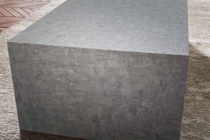 Couchtisch MONOBLOC 100x50x30cm Beton-Optik Grau Rechteckig Modern
