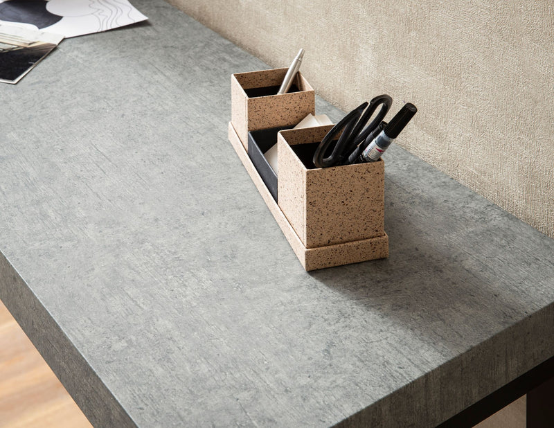 Konsolentisch Beton-Optik Schwarz 120x40x76cm Metallbeine Flur