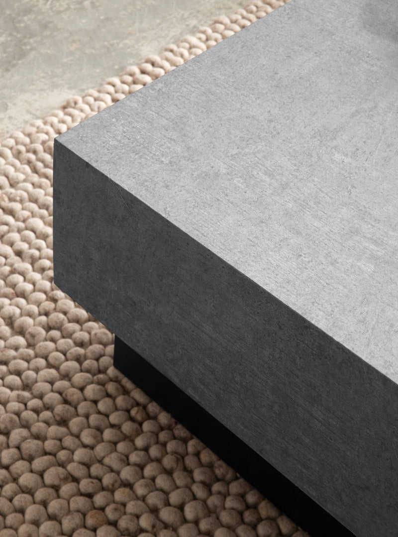 Couchtisch 65x65x40cm Beton-Optik Grau mit Stauraum Modern Quadratisch