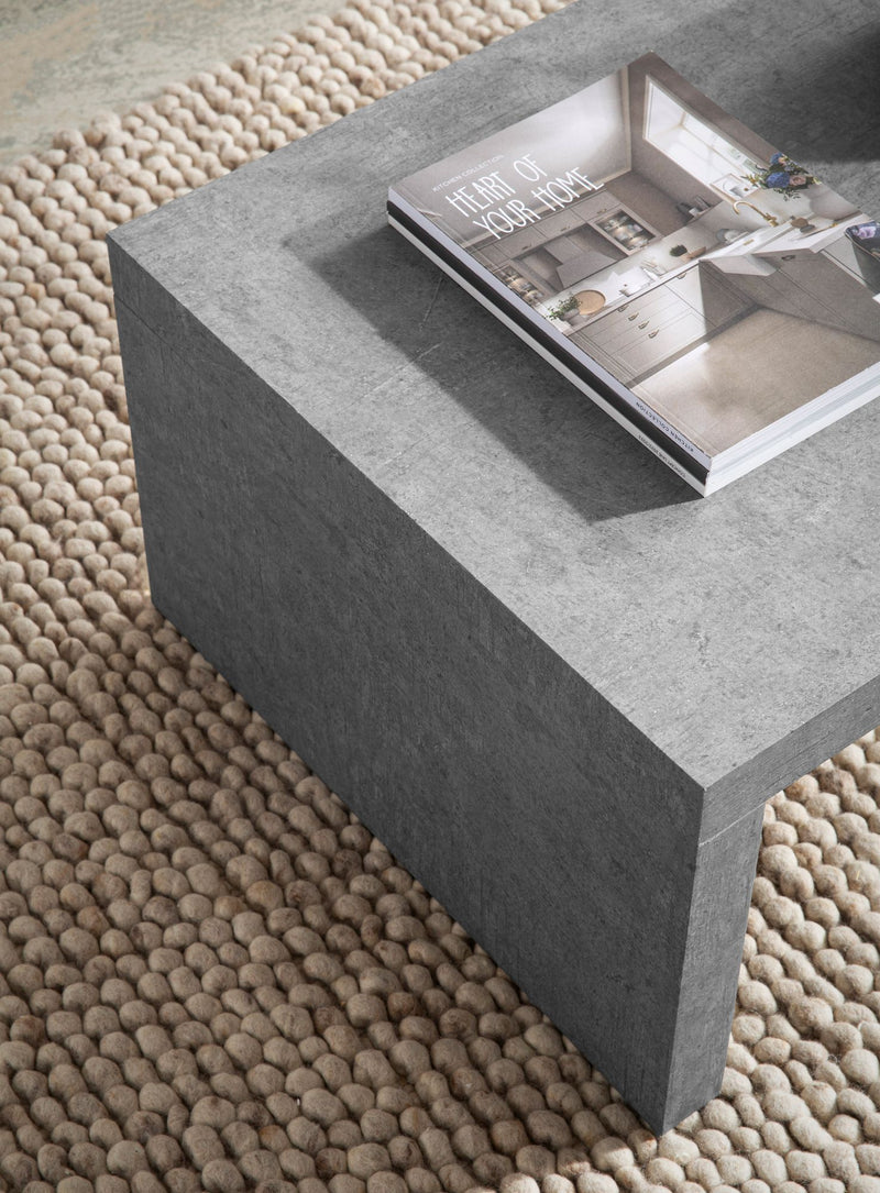 Couchtisch 110x55x35cm Beton-Optik Grau Rechteckig Design Wohnzimmertisch
