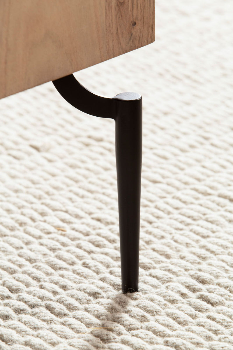Couchtisch Akazie Massiv 60x60x40cm Metallgestell Würfelform Braun Schwarz