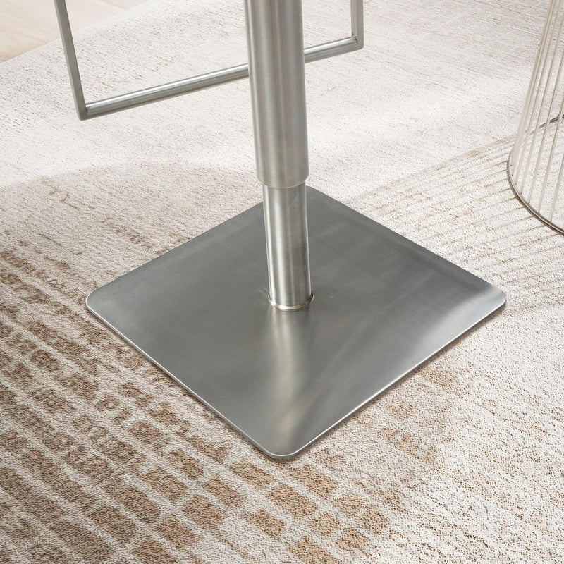 Barhocker Schwarz Kunstleder Edelstahl Drehbar Höhenverstellbar Modern