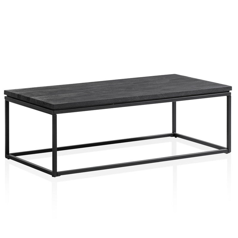 Couchtisch 120x60x40cm Mango Massivholz Metall Schwarz Modern