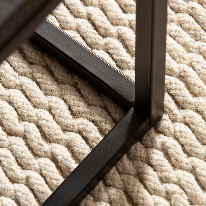 Couchtisch 120x60x40cm Mango Massivholz Metall Schwarz Modern