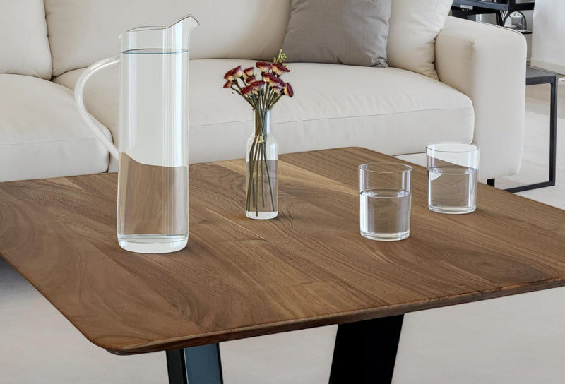 Couchtisch 60x60x40cm Akazie Massivholz Metall Industrial Design