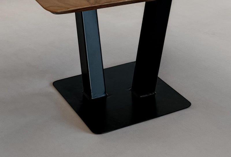 Couchtisch 60x60x40cm Akazie Massivholz Metall Industrial Design