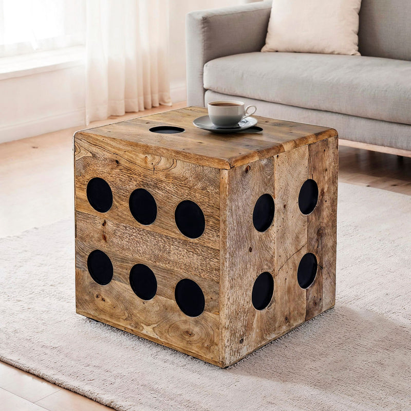 Würfelhocker Mango Massivholz 41x41x41cm Sitzwürfel Beistelltisch