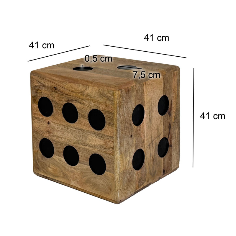 Würfelhocker Mango Massivholz 41x41x41cm Sitzwürfel Beistelltisch