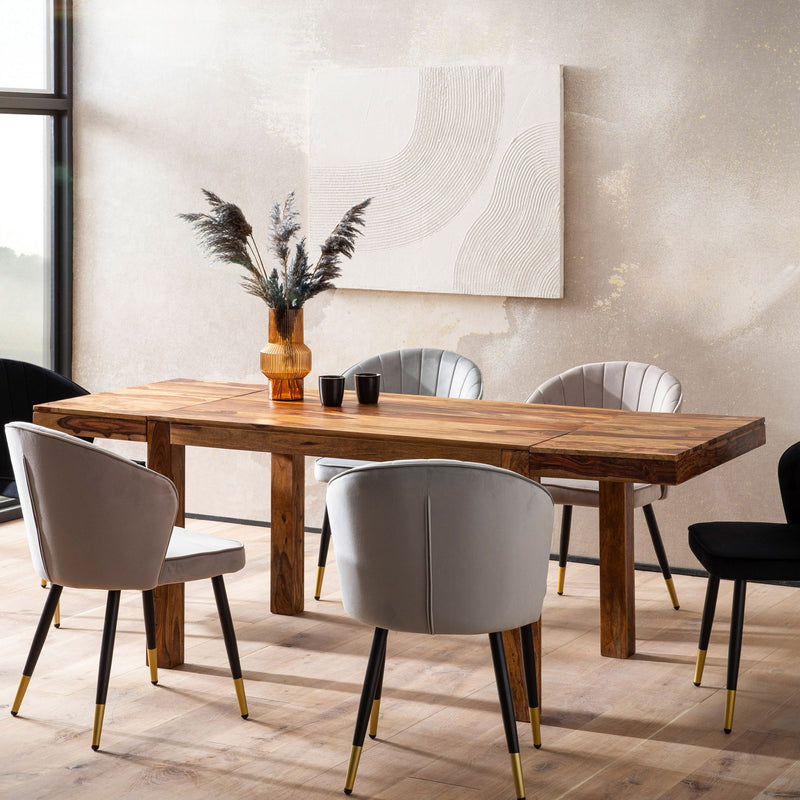 Esszimmertisch 120-200cm Sheesham Massivholz verlängerbar schlicht