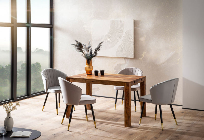 Esszimmertisch 120-200cm Sheesham Massivholz verlängerbar schlicht