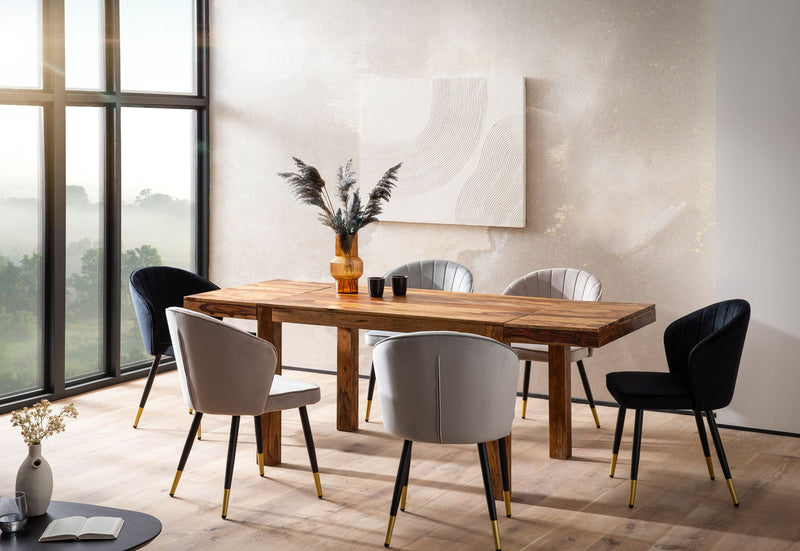 Esszimmertisch 120-200cm Sheesham Massivholz verlängerbar schlicht