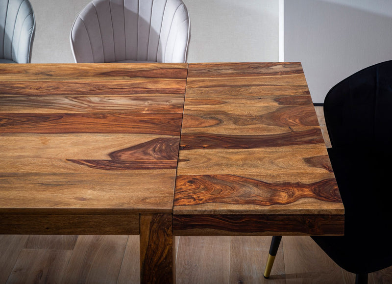 Esszimmertisch 120-200cm Sheesham Massivholz verlängerbar schlicht