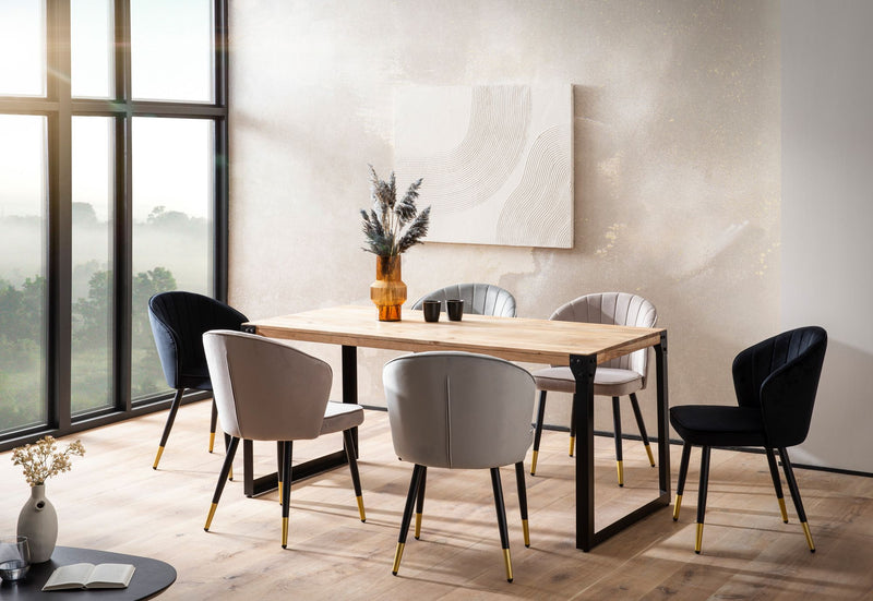 Esszimmertisch 120x60x76cm Akazie Massivholz Metall Industrial Stil