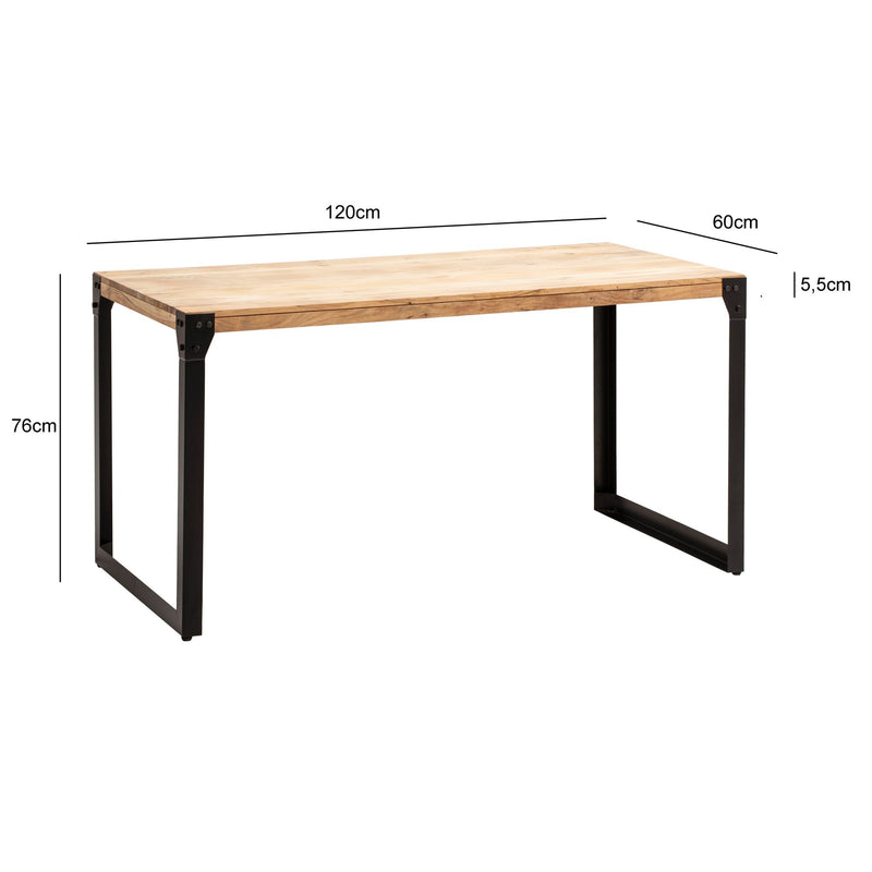 Esszimmertisch 120x60x76cm Akazie Massivholz Metall Industrial Stil