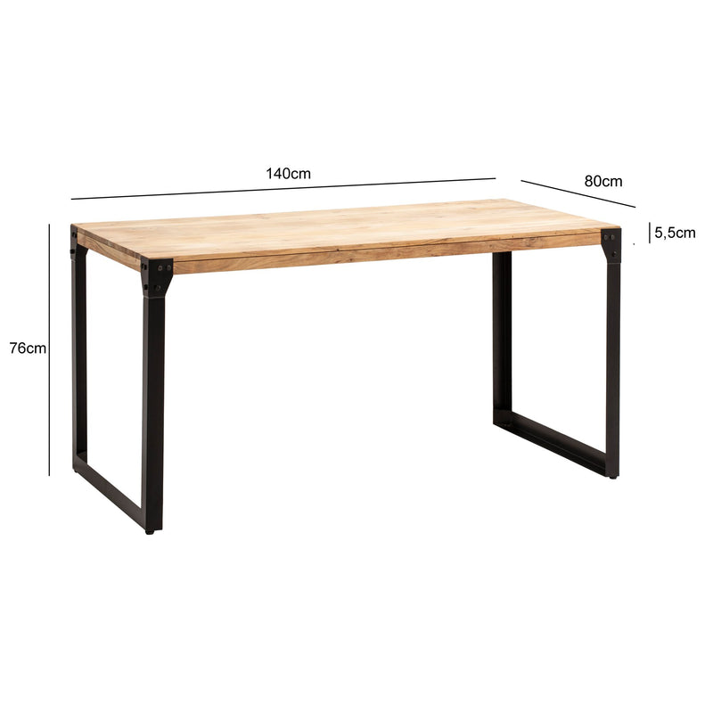 Esszimmertisch 140x80 Akazie Massivholz Metallbeine Industrial Stil